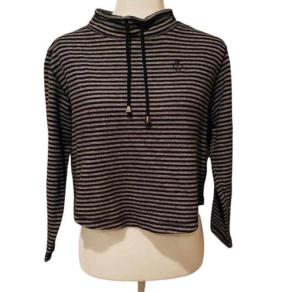 Liz & Co Crop Top LongSleeve Pullover Shirt Size Small